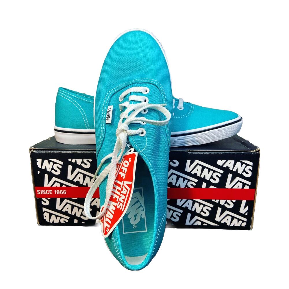 NEW OLD STOCK VANS Authentic Lo Pro Turquoise White Shoes US MENS 6.0 WOMEN 7.5